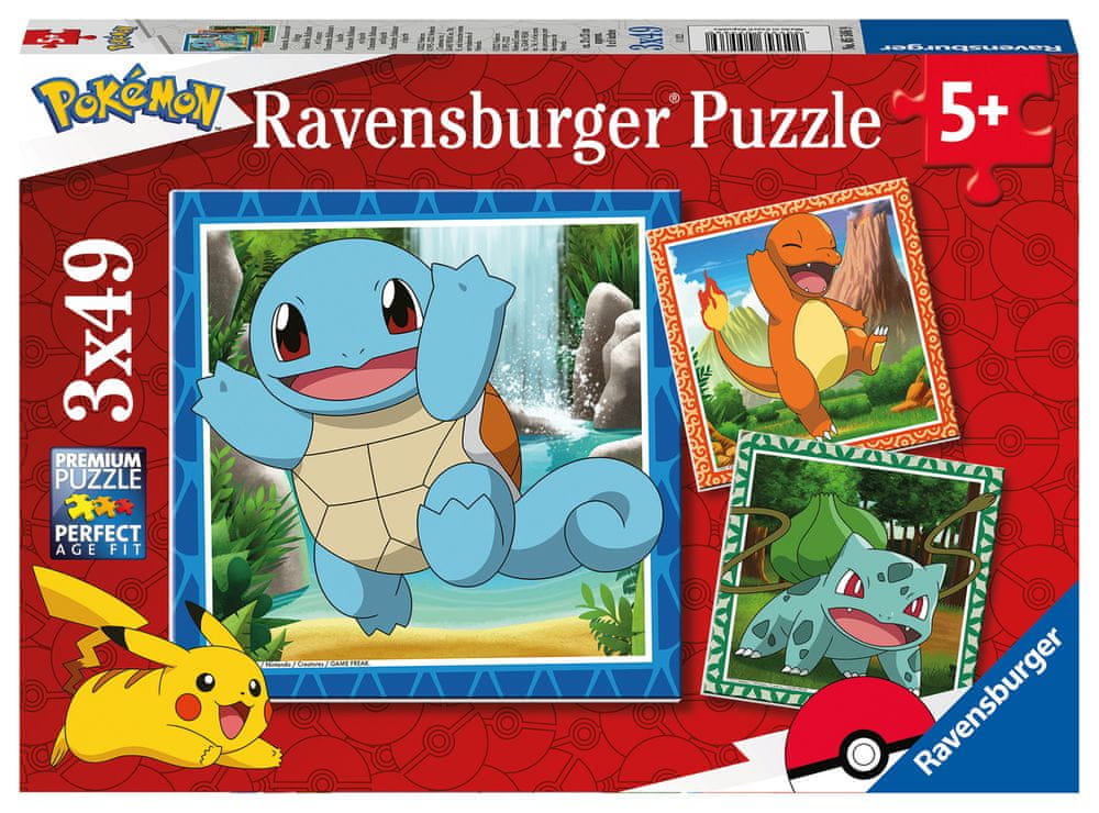 Ravensburger Puzzle Vypusťte Pokémonov 3x49 dielikov
